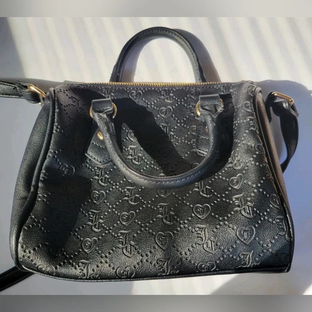 Juicy Couture Black Embossed Crossbody Handbag